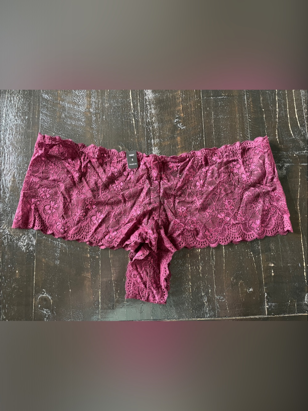 NWT- Torrid- Wine Lace Cheeky Panty